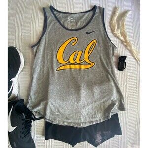 Nike grey Cal Berkeley golden state bears athletic work out muscle tank top NWOT